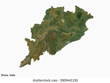 Orissa, India Map (3D Rendering)