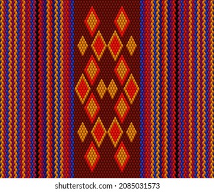 Ornament, mosaic, ethnic, folk pattern. It is made in bright, juicy, perfectly matching colors.Seamless, New Year, Christmas, winter, festive pixel pattern.