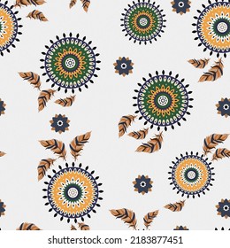 Ornament Pattern Textile Design Mandala Pattern Feather Symbol