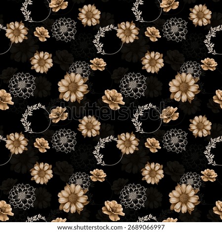 Ornamental Base Background Repeat All over Floral Texture Multi Colored Creative Ethnic Textile Design Pattern