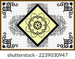 ornamental carpet design, use for rug, kilim, runner, wallpaper, background and backdrop (set-5a) artwork L1