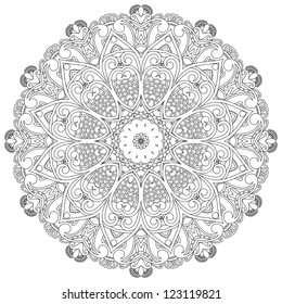 Ornamental Circle On White Background Floral Stock Vector (Royalty Free ...