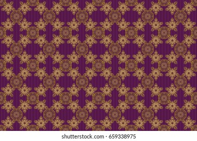 Ornamental floral vignette for wedding invitations, business card, certificate, logo template. Raster circle golden grid and elements on purple background. Ornament design template. - Powered by Shutterstock