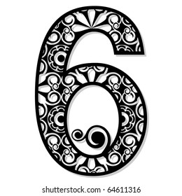 Ornamental Numerals Isolated On White Background Stock Illustration ...