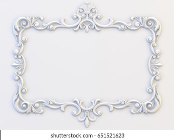 Ornamental vintage frames. Floral design template. Page decoration. Birthday card, wedding invitations. 3d rendering