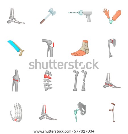 Orthopedic Spine Icons Set Cartoon Illustration Stock Illustration ...