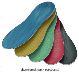 Orthotics - Custom Made Shoe Inserts Isolated On White. 3D Rendering