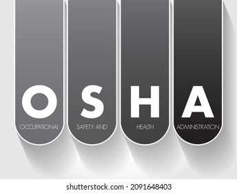 Osha Occupational Safety Health Administration Acronym Stock ...