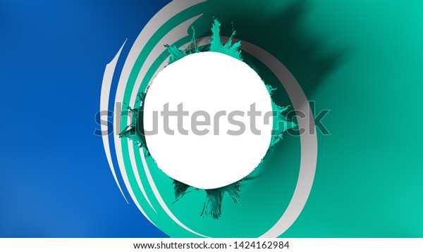 Ottawa, capital of Canada flag ripped apart,\
white background, 3d\
rendering