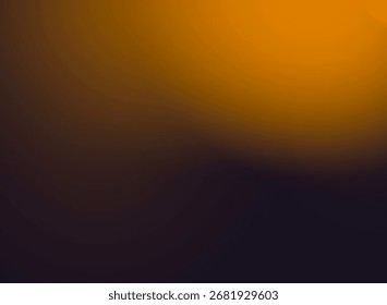 Out of focus sun setting over the ocean glowing orange with dark blue background