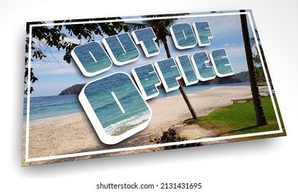 Out Of Office Vacation Postcard Reply Automated Response Communication 3d Illustration