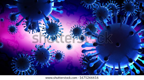 Outbreak\
of Coronavirus (COVID-19) Disease. SARS-CoV Outbreak. Dangerous\
Pandemic Disease. Dangerous Flu Outbreak. COVID-19 Disease\
Spreading. Virus Related 3D Illustration\
Render.