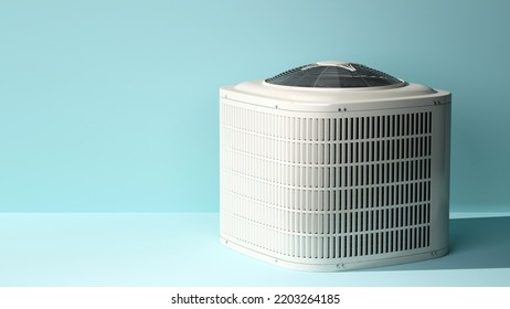 Outdoor Air Conditioning Unit With Copy Space. 3d Rendering