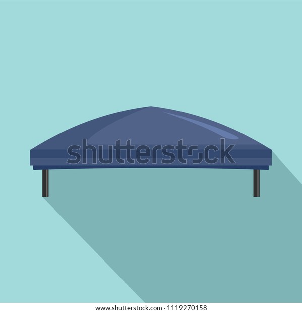 Outdoor blue tent icon. Flat illustration of\
outdoor blue tent icon for web\
design