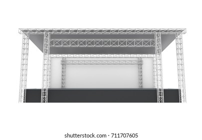 Outdoor Concert Stage Isolated. 3D Rendering