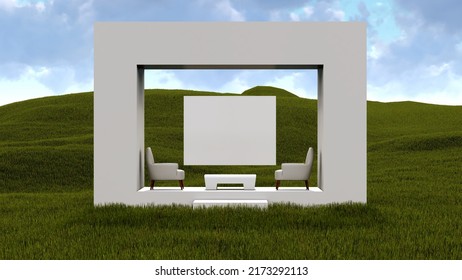 Outdoor Event, Mockup. 3d Rendering. 3d Illustration.