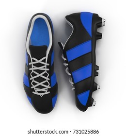 Outdoor Soccer Cleats Shoes On White. 3D Illustration