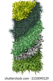 Outdoor Vertical Garden With Nature Plant And Colorful (background)