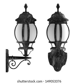 Outdoor Wall Lantern.Vintage Lamp Case Isolated