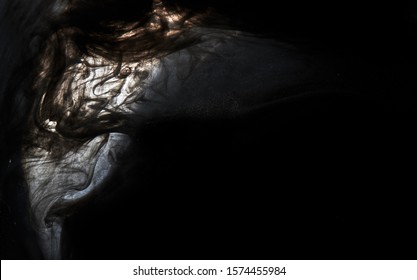 Outer space abstract background, mysterious black matter. Mystical creature in the bowels of the ocean