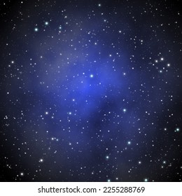 Outer space view of blue gas clouds and beautiful stars field illustratio design for background.