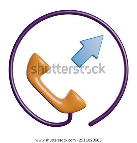 Outgoing Call Phone 3D Rendering Illustration
