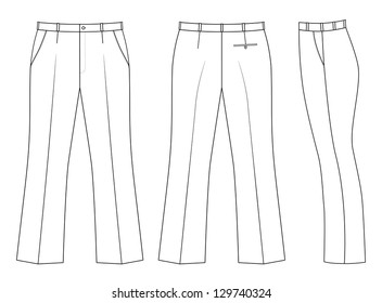 Outline Blackwhite Pants Illustration Isolated On Stock Illustration ...