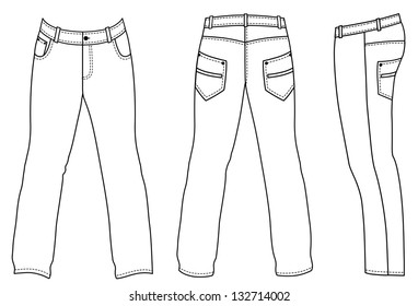 Outline Blackwhite Pants Illustration Isolated On Stock Illustration ...