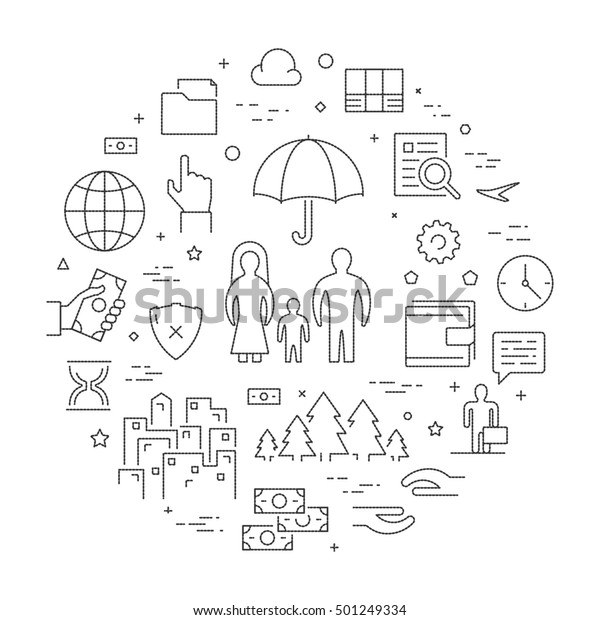 Outline Design Concept Web Banner Health Stock Illustration 501249334