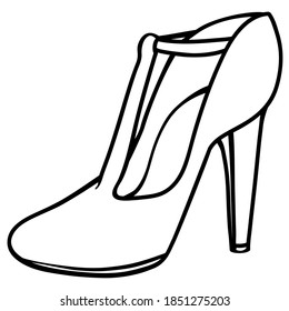 Outline Drawing Female Heel Shoe Retro Stock Illustration 1851275203 ...