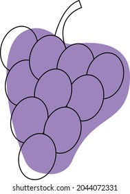 Outline Of Grapes With Muted Purple Organic Shape.