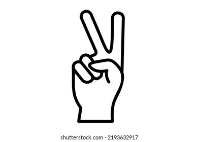 Outline Hand Signs White Background Stock Illustration 2193632917 ...