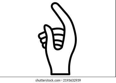 Outline Hand Signs White Background Stock Illustration 2193632939 ...