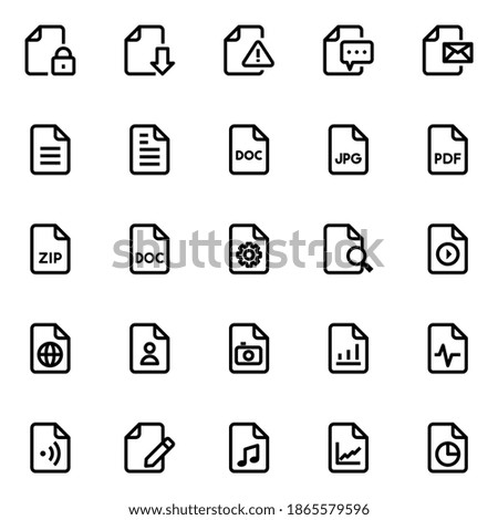 Outline icons for file and folder.