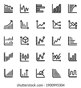 Outline Icons For Reports And Analytics.