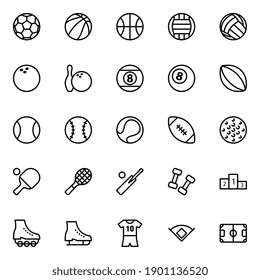 Outline Icons For Sports Game.