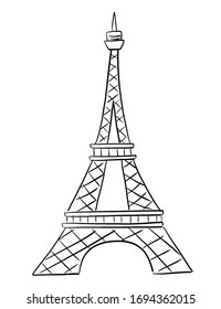 Outline Illustration Eiffel Tower Stock Illustration 1694362015 ...