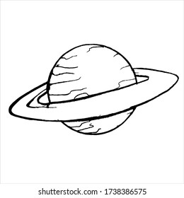 Outline Illustration Saturn Planet Vector Icon Stock Illustration 