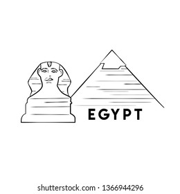 Outline Llustration Ancient Egypt Ancient Sphinx Stock Illustration ...