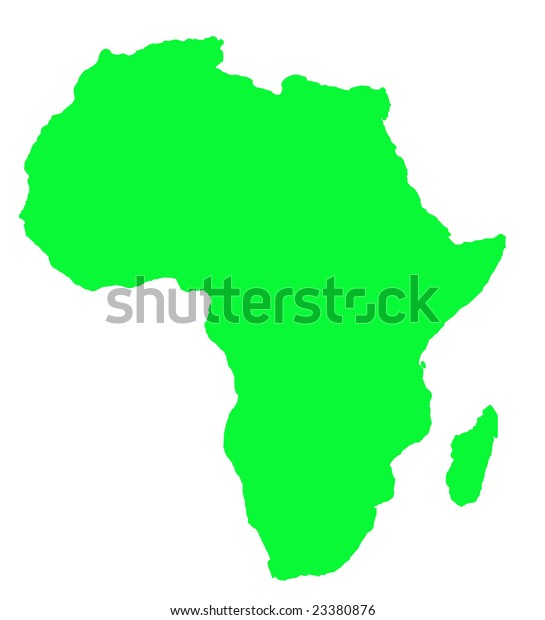 Outline Map Africa Continent Green Isolated Stock Illustration 23380876 ...