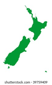 Green New Zealand Map Illustration On Stock Vector (Royalty Free) 388904866