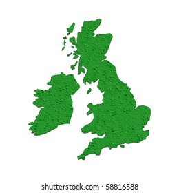 Outline Map Of UK Filled With Crumpled Paper Effect