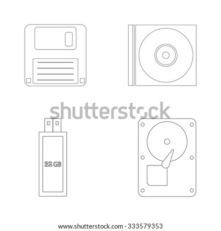 Outline set of computer storage devices