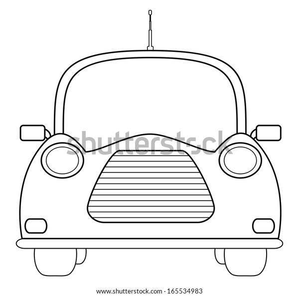 Outline Vintage Car Isolated Retro Style ภาพประกอบสต็อก 165534983