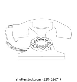 Outline Vintage Home Wire Telephone Black Stock Illustration 2204626749 ...