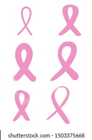 Outline Web Icon - Breast Cancer, Pink Ribbon, Medicine For Your Design. Healthcare Medical Doodle Sketch Lines