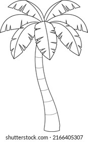 Outlined Cartoon Tropical Palm Tree Crown Stock Illustration 2166405307 ...