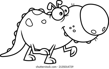 Outlined Cute Dino Dog Cartoon Character Stock Illustration 2135014729 ...