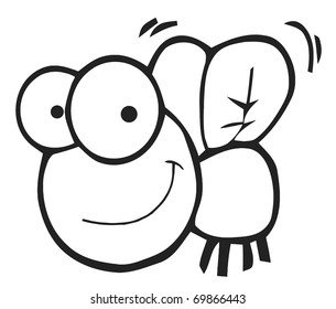 Outlined Fly Cartoon Character Stock Illustration 69866443 