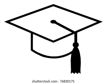 Outlined Mortar Board